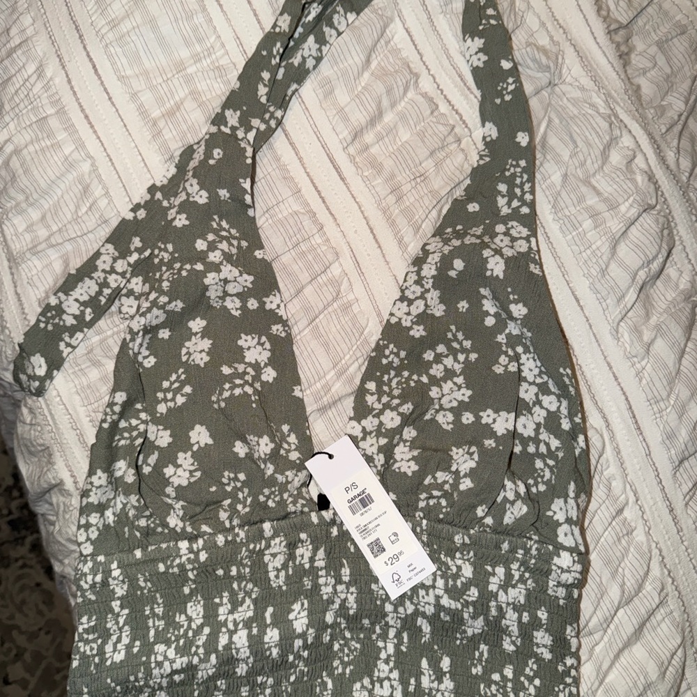 Garage Green Floral Tank Top